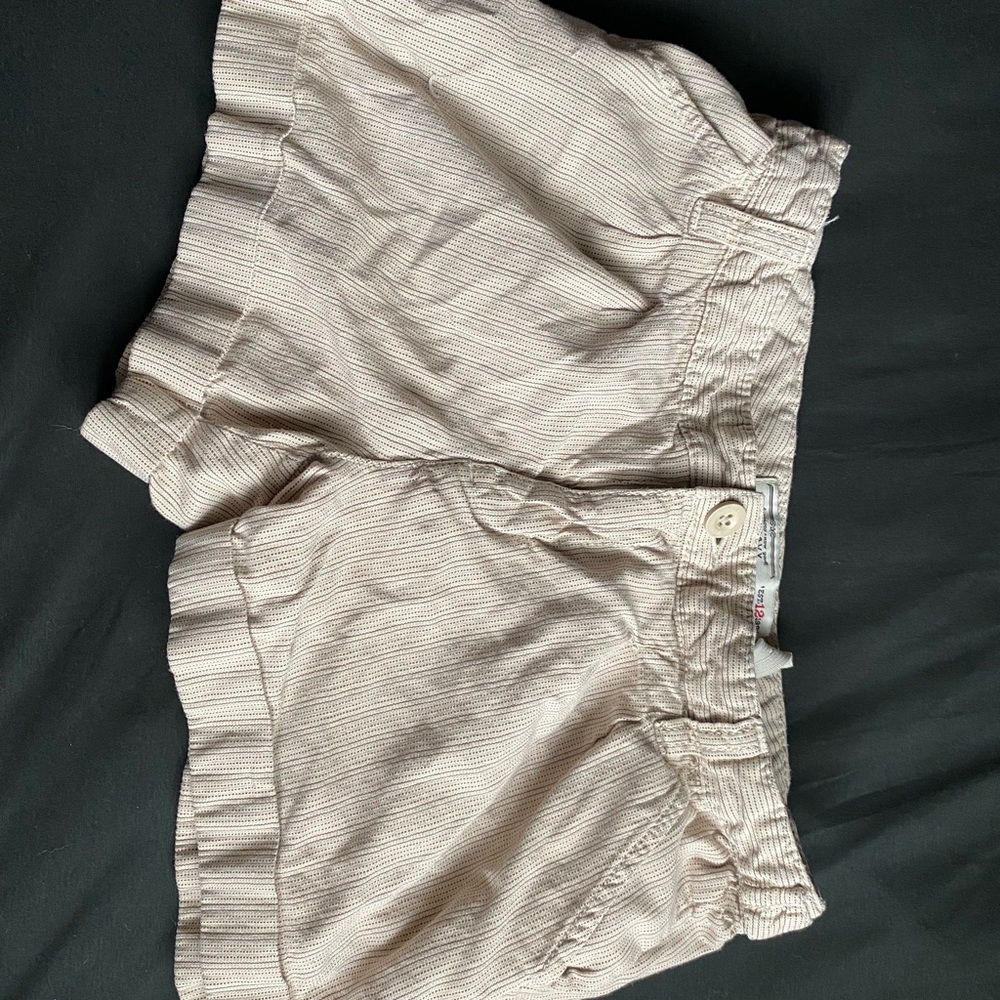 Striped Cream Shorts